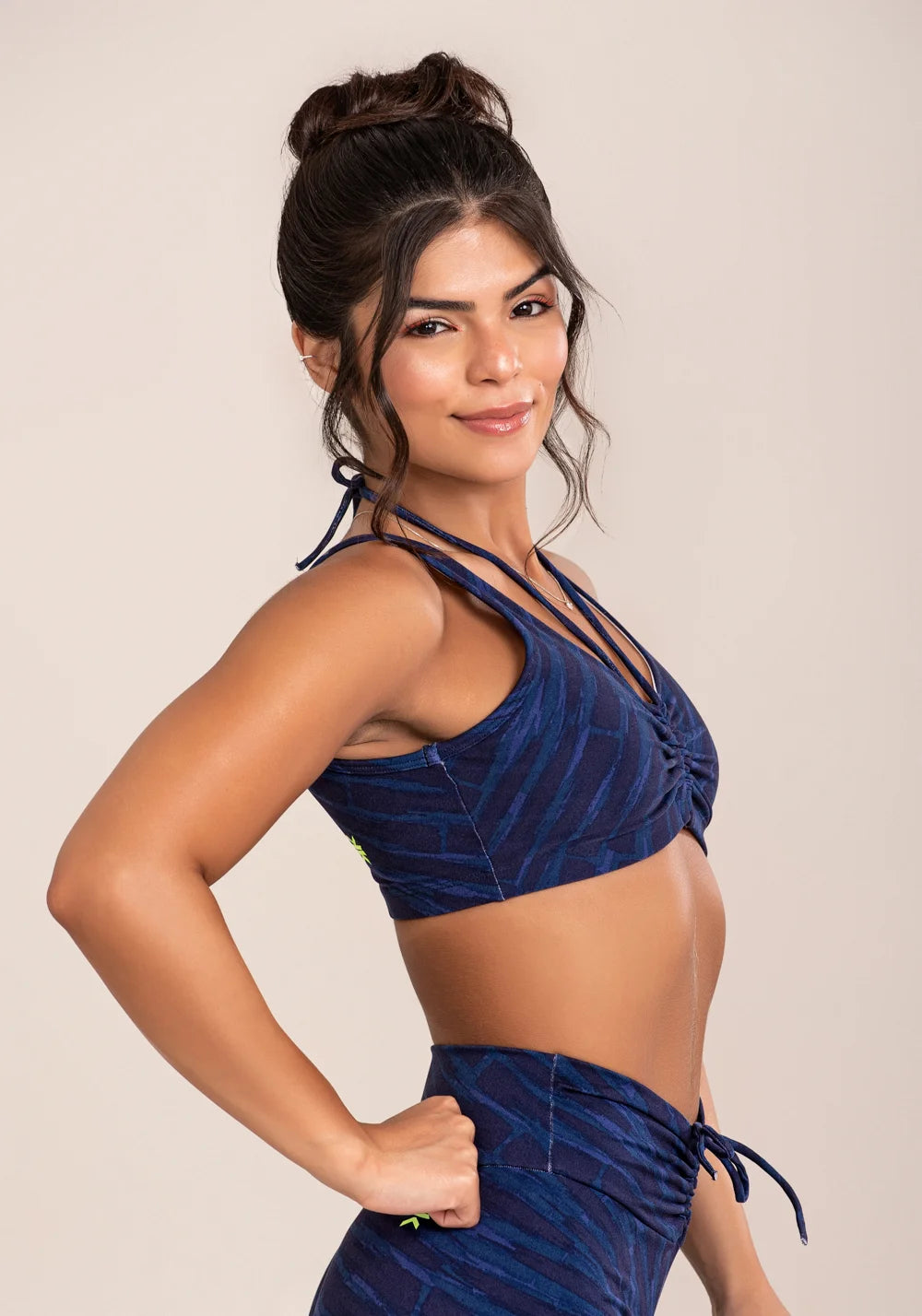 Blue Printed Tie-Dye Short Set