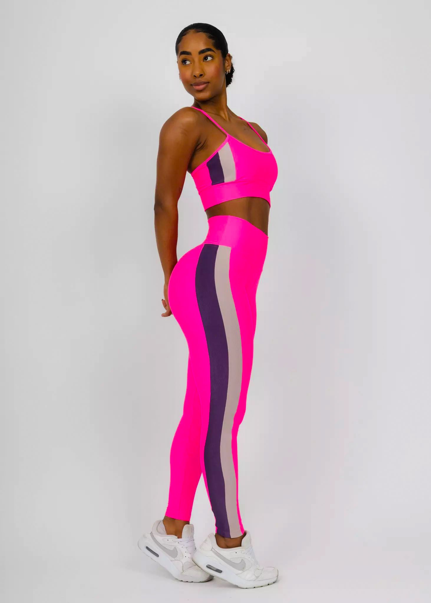 Pink Fluorescent/Jabuticaba Leggings Set