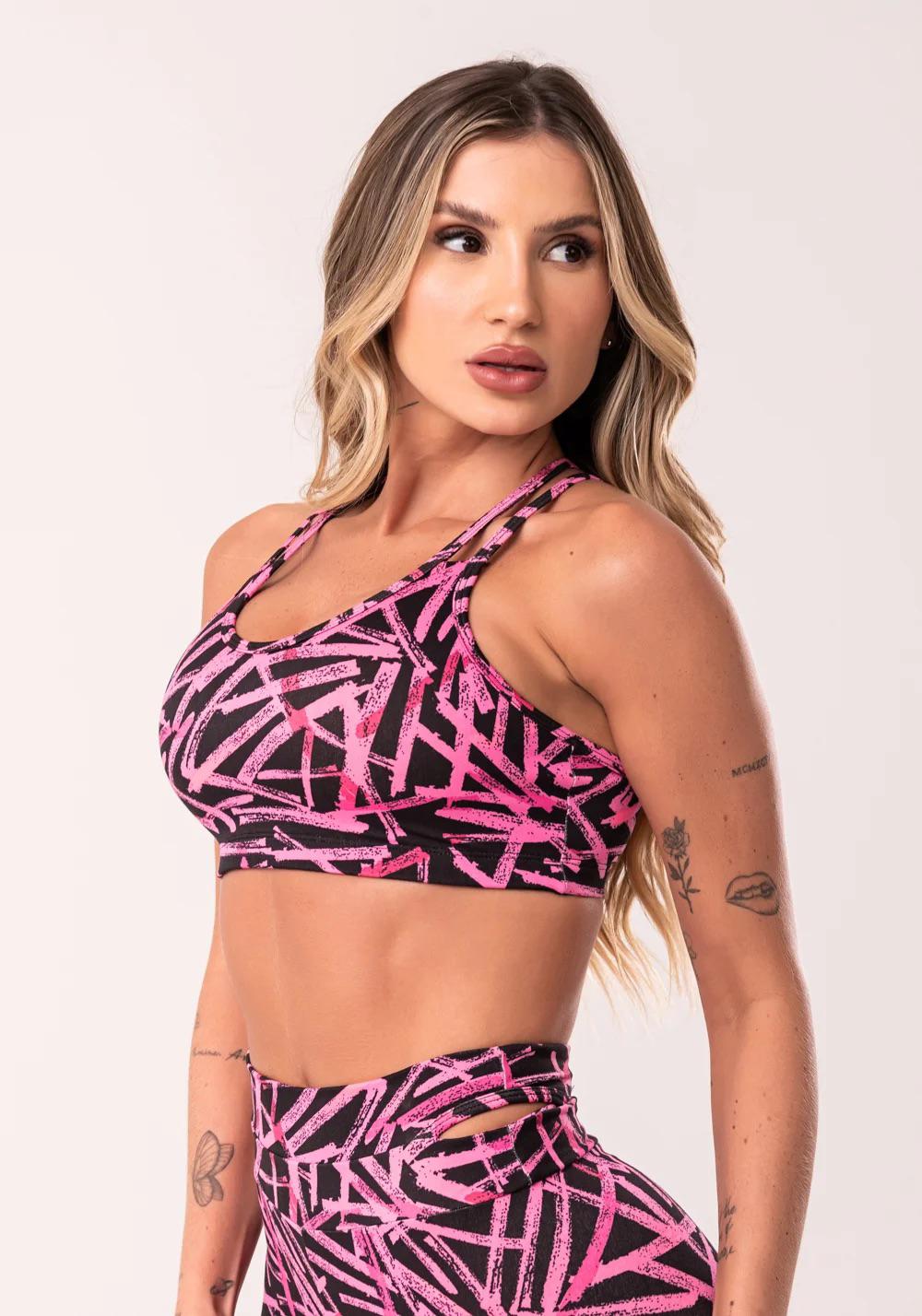 Pink Short Set with Openwork Print