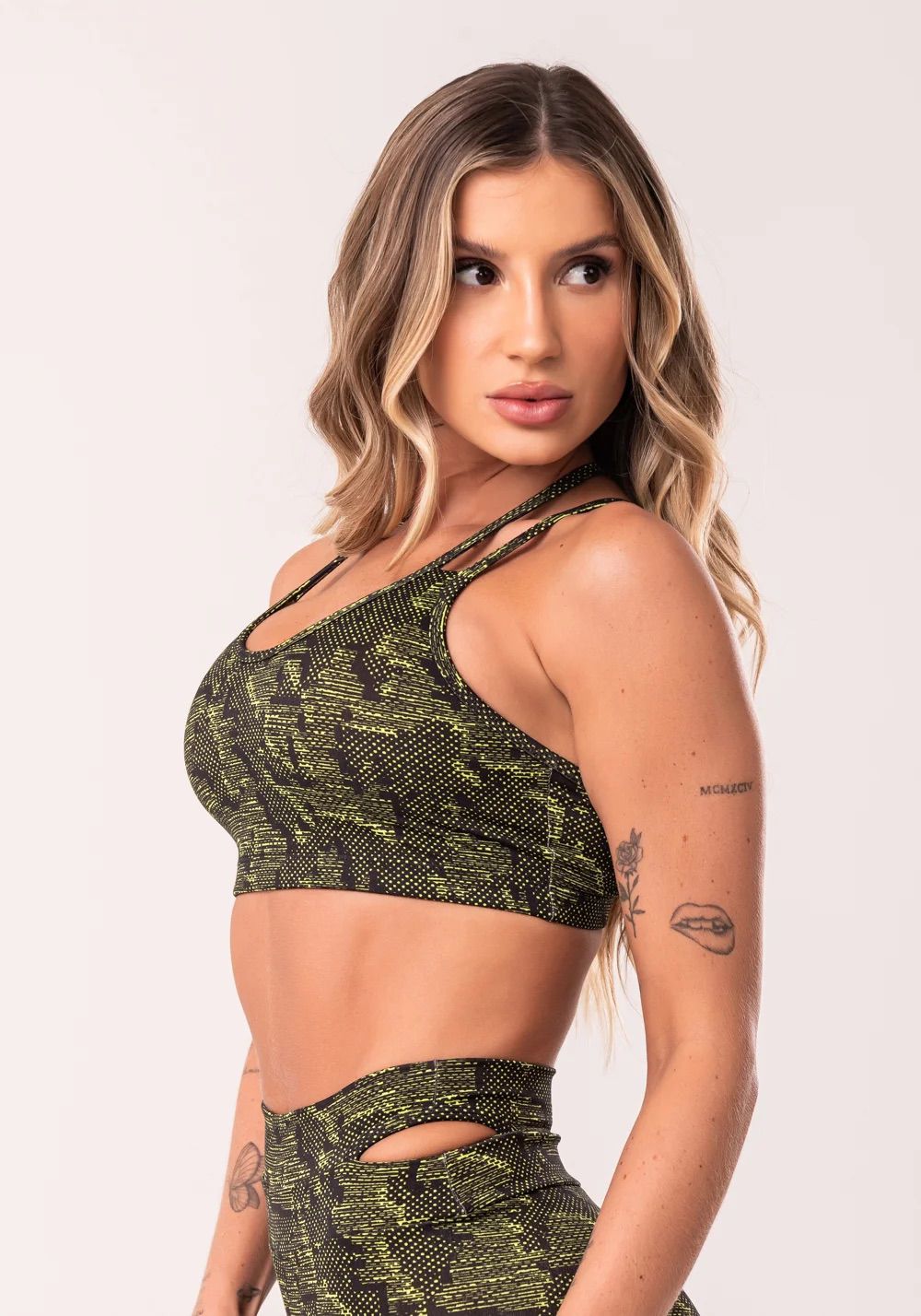 Neon Camouflage Print Short Set